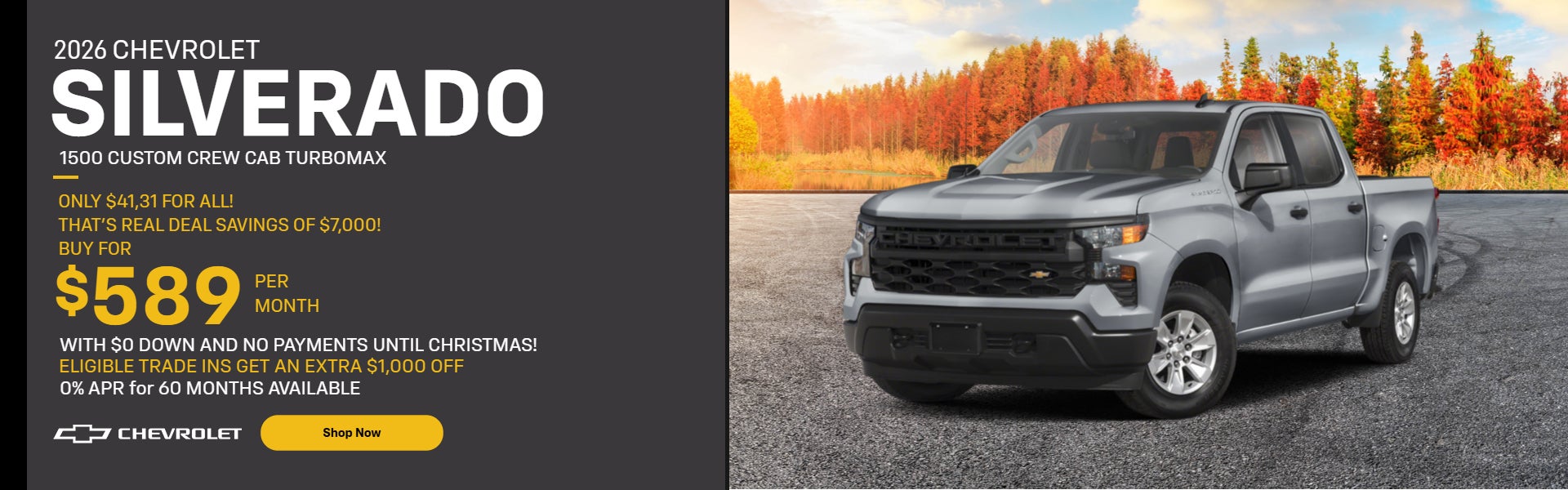 2026 Chevrolet Silverado TurboMax Custom Crew Cab